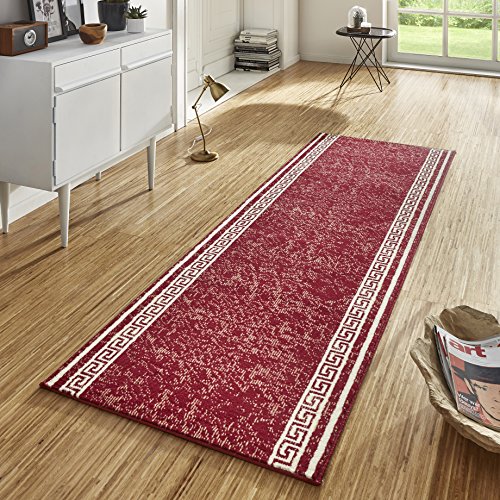HANSE Home Casa Rug Runner 80 x 300 cm - Soft Short Pile Rug Modern Design Runner for Hallway, Bedroom, Children's Room, Bathroom, Living Room, Kitchen Decorative Runner - Red