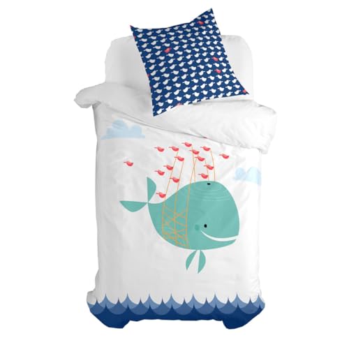 HappyFriday Moshi Moshi Whale Duvet Cover Set Multicolor 80 Bed 2 Pieces