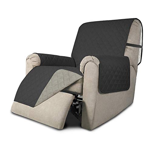 Easy-Going Recliner Chair Covers Reversible Recliner Slipcovers Water Resistant Sofa Cover Couch Cover Furniture Protector with Elastic Straps for Dog Pet (Recliner, Gray/Light Gray)