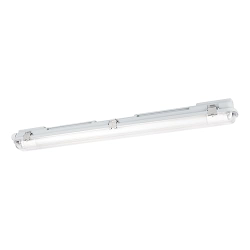 Eglo Ceiling lamp Eco Tube-E, Basement and Garage Lighting, Tube Light Fixture, Damp-Proof luminaire, 67.5 cm, Grey Plastic, G13 Socket, IP65