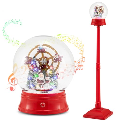 SPOTRAVEL 153cm Musical Christmas Street Lamp, Xmas Lamp Post