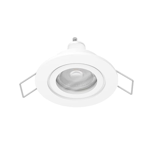 Eglo LED Recessed Spotlight Barranco, Ceiling Spot for Bathroom, White Plastic Light, Neutral Bathroom Lamp, Including GU10 Bulb, IP44