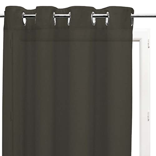 Soleil d'Ocre, Panama Cotton Net Curtain with Eyelets 135 x 250 cm Panama Cotton Taupe