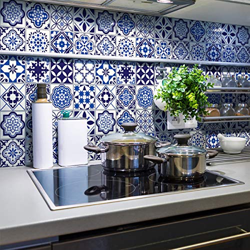 Ambiance Sticker Self-Adhesive Decorative Wall Decal Cement Tile for Bathroom and Kitchen Eusebio - Pack of 24 Stickers of 15 x 15 cm