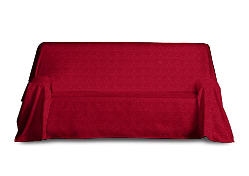 Blindecor Paula Multi-Purpose Bedspread, Acrylic, Red, 180 x 260 cm