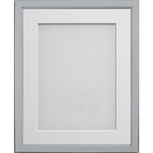 Frame Company Drayton Range 9x7-inch Grey Picture Photo Frame with White Mount For Image Size 8x6-inch