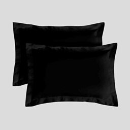 Envelope Closure Oxford Pillow Cases 2 Pack- 50 x 75 Hotel Quality Egyptian Cotton Pillow Cases- Luxury Bedding Soft Pillow Covers- Black
