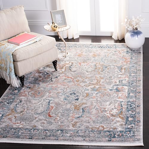 Safavieh Contemporary Rug for Living Room Dining Room Bedroom - Shivan Collection Short Pile Light Blue and Light Blue, 48 x 72 Inch