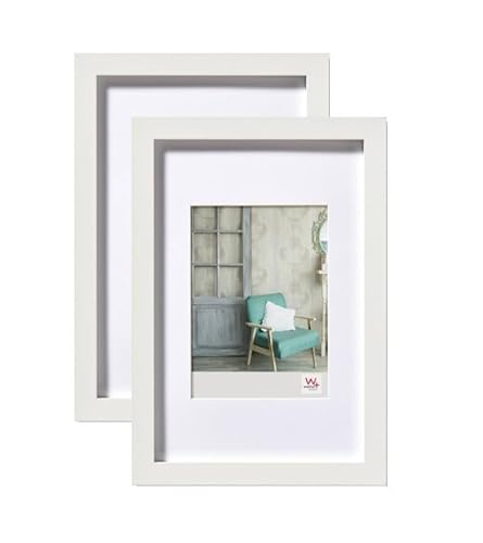 walther design Stockholm Wooden Picture Frame, White, 13 x 18 cm, Pack of 2, EA318WD