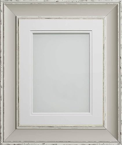 Frame Company Brooke Moonstone Grey Photo Frame, Double White Mount, 10x8 for 7x5 inch, fitted with perspex