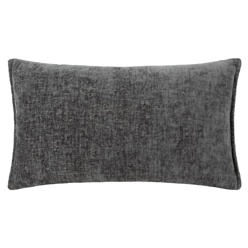 Evans Lichfield Buxton Rectangular Reversible Cushion Cover, 50 x 30 cm (Pack of 1), Charcoal