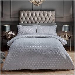GC GAVENO CAVAILIA Teddy Fleece Cover, Warm Cozy Ultra Soft Bed, Polyester, Grey, Double-Duvet Set