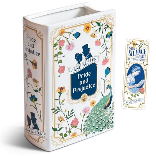 H&H Pride and Prejudice Ceramic Book Planter - Jane Austen Decor - Top #1 Gift and Book Vase - 2025 Edition