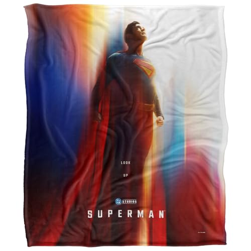 Superman 2025 Poster Silky Touch Super Soft Throw Blanket 152 X 127 cm, White