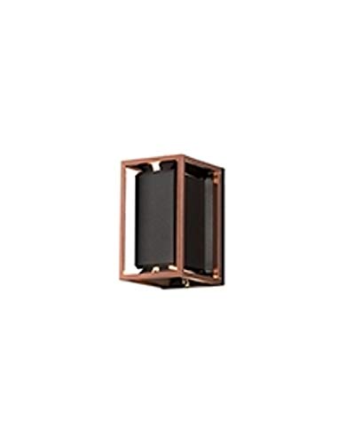 Konstsmide Outdoor Wall Light Mains Powered/Vale Modern Adjustable Lantern/2 x 7 W GU10 Max Wall Lamp (Not Included)/Clear Glass Lens Black/IP54/Outside Light Aluminium Copper Black