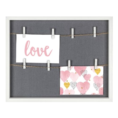 Hama Photo Frame with Cord and Clips 29.5 x 36.5 cm (Picture Frame for Hanging Landscape, Perfect for Money Gift, Wedding, Baptism, Birthday Decoration) White