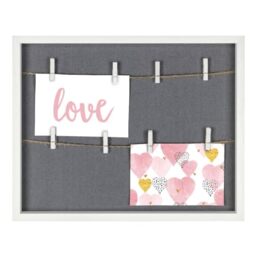 Hama Photo Frame with Cord and Clips 29.5 x 36.5 cm (Picture Frame for Hanging Landscape, Perfect for Money Gift, Wedding, Baptism, Birthday Decoration) White