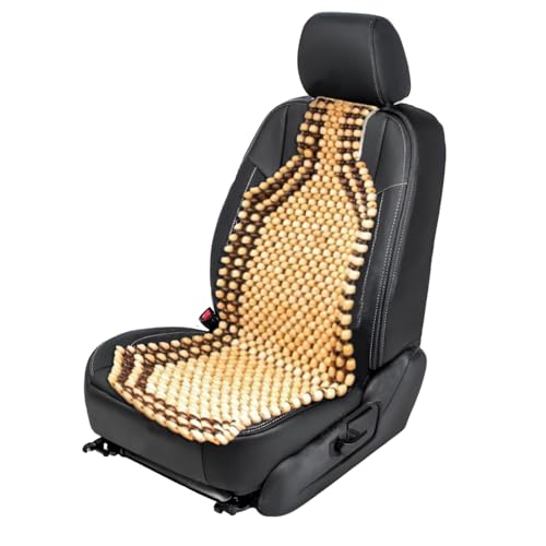 ZONETECH Wood Beaded Seat Cushion - Premium Quality Car Massaging Double Strung Wood Beaded Seat Cushion for Stress Free all Day!