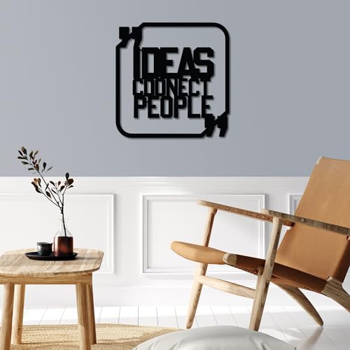 Stylish Black Decorative Metal Wall Accessory, 50 x 50 cm, 100% Metal, 1.5 mm Thickness, Lightweight 1.11 kg, Perfect for Modern Home Decor