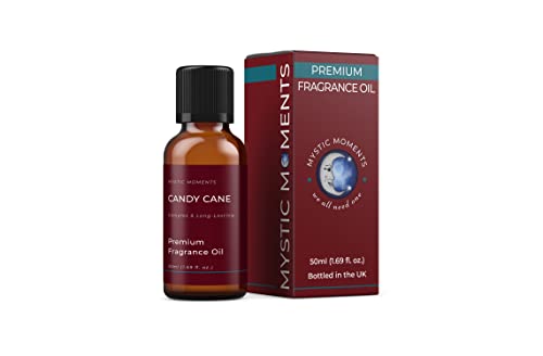 Mystic Moments - Candy Cane Fragrance Oil - 50ml - Candy Cane notes create a sweet peppermint scent for candles, soaps, wax melts and diffusers.