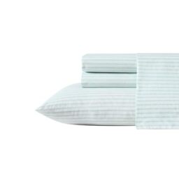 Tommy Bahama - King Sheet Set, Cotton Percale Bedding Set, Super Soft and Cozy Home Decor, Oeko-Tex Certified (Cool Beach Stripe Turquoise, King)