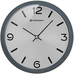 Bresser MyTime Silver Edition Wall Clock with Silent Quartz Movement and Painted Stainless Steel Frame, Grey, 250 x 250 mm