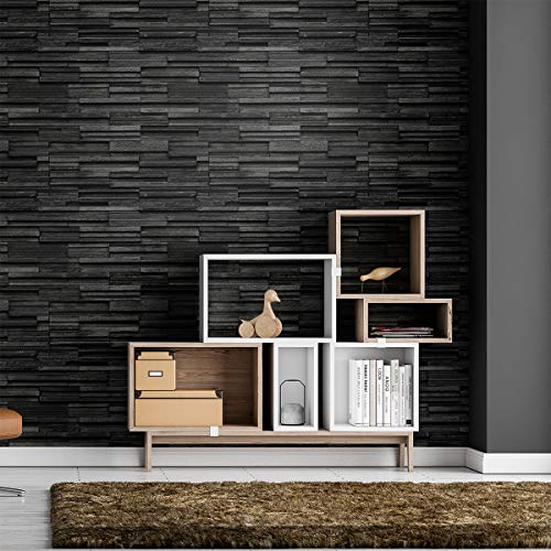 1 Sticker Anthracite - Wall Sticker Self-Adhesive - Stone Trim Bathroom Kitchen Living Room - Sticker Self-Adhesive Wallpaper ??? 60 x 60 cm ??? Pack of 1
