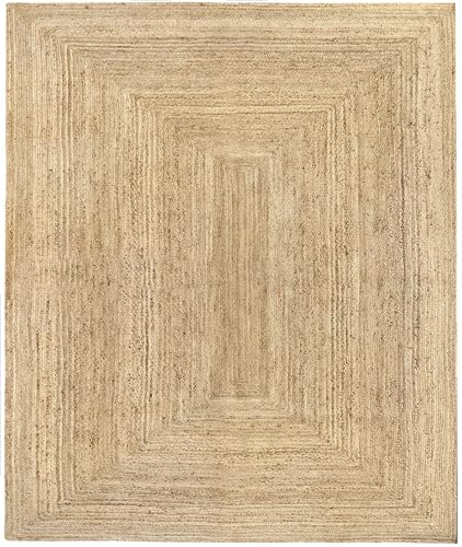 HAMID Rug Jute Alhambra Natural Colour, Jute Rug, Area Rug 100% Jute Fibre Hand Wovem, Braided Rug for Home, Living Room, Floor Carpet..(300x250cm)