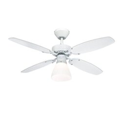 Westinghouse Lighting Capitol Indoor Ceiling Fan, Metal, White Finish with Reversible White/Beech Blades ,7870840