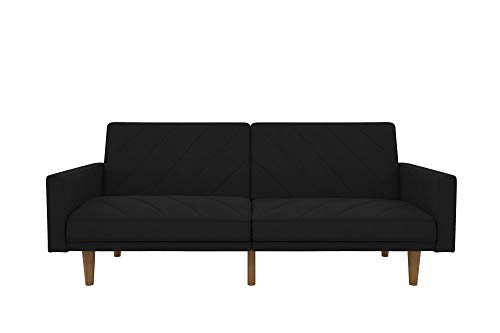DHP Paxson Clic Clac Sofabed, Linen Black, (H) 82 x (W) 200 x (D) 86 cm