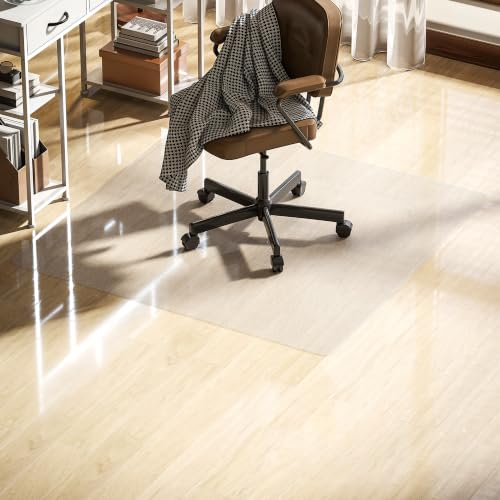 HOMCOM Office Chair Mat 120 x 120 cm Rectangular Transparent - Non-slip plastic protective mat