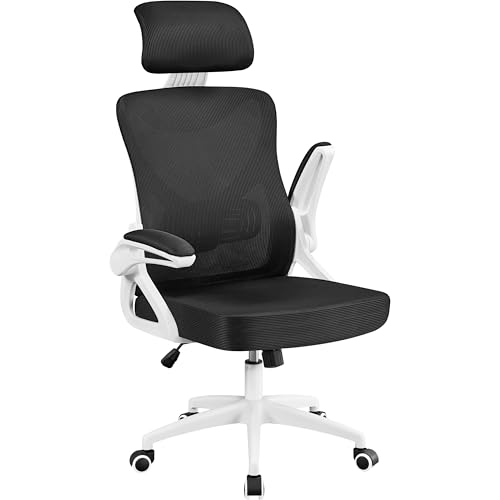 Yaheetech Ergonomic High Back Office Chair with Lumbar Support White/Black