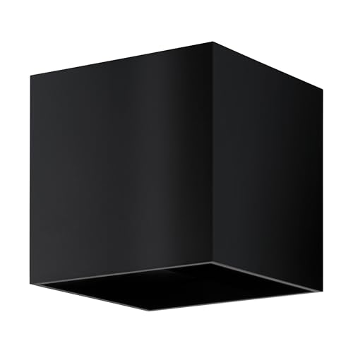 Eglo LED wall Light Barcarola-E, Outdoor lamp with uplight and Downlight, Porch and Front Door Lighting, Black Plastic Cube, Neutral White, IP44