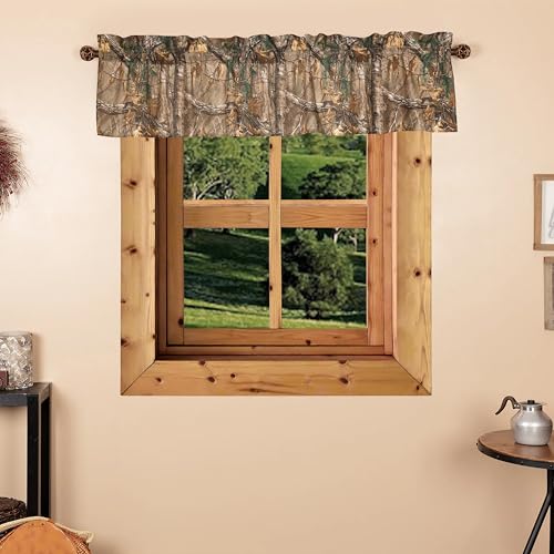 "VISI-ONE Realtree Xtra Farmhouse Valance (88"" x 18"") - Enhance Your Kitchen Camo Curtains, Windows, Bedroom or Living Room Decor with This Rustic Hunting Camouflage Valance"