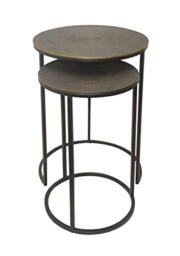 Aspect Hiba Round Nest of 2 Table,Antique Bronze/Black