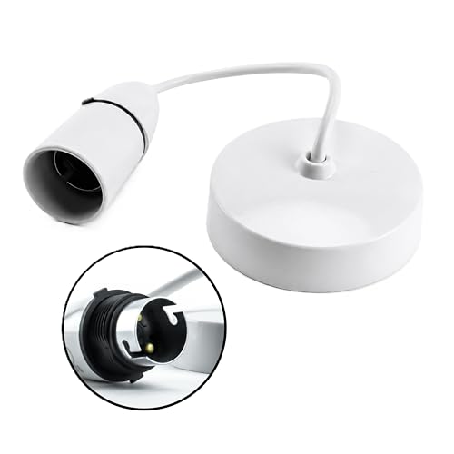 Status 6-Inch White Bayonet (B22) Ceiling Pendant Light Fitting