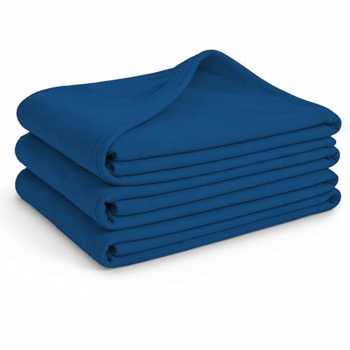 Glart G3MB Oeko Tex Fleece Blankets 3pc Set - 130x160 cm, 100% Polyester, 200 g/m² - navy blue, versatile as home, cuddle, sofa, guest or picnic blanket.