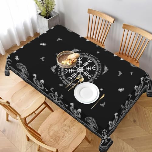 juniissl Vikings Rectangle Tablecloth Washable 60x90 Inch Table Cover Decorative Table Cloth for Party Picnic Kitchen