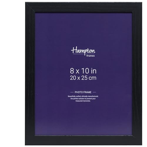 Hampton Frames OXFORD 8x10 (20x25cm) Pack of 1 Black Picture Frame Acrylic (Non-Glass) OXF810NGX-1PK