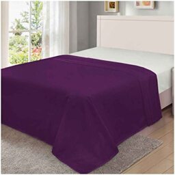 GC GAVENO CAVAILIA Percale Flat, 100% Polycotton Top Sheets, Non Iron Easy Care Plain Dyed Bedding 180 Thread Count, Cotton Blend, Berry, King