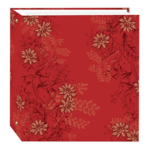 Pioneer Photo Albums Magnetic 3-Ring Photo Album 100 Page, Red Foliage, Pvc Plastic