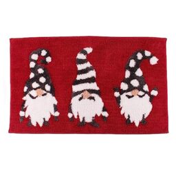 Fusion Christmas - Gonks - Tufted Bath Mat - 50 x 80cm in Red, (GKTRDHXPPU)