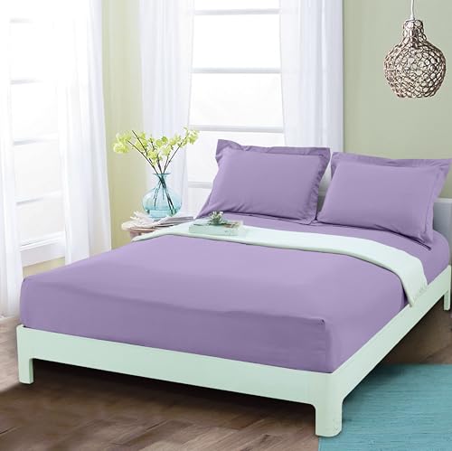 Mocassi Twin Fitted Sheet - Deep Pocket Cooling Sheets up to 16 inch - Hotel Luxury 1800 Premier - Softest Sheets - Wrinkle Resistant - 1 Single Bottom Fitted Sheet, Twin, Lavender