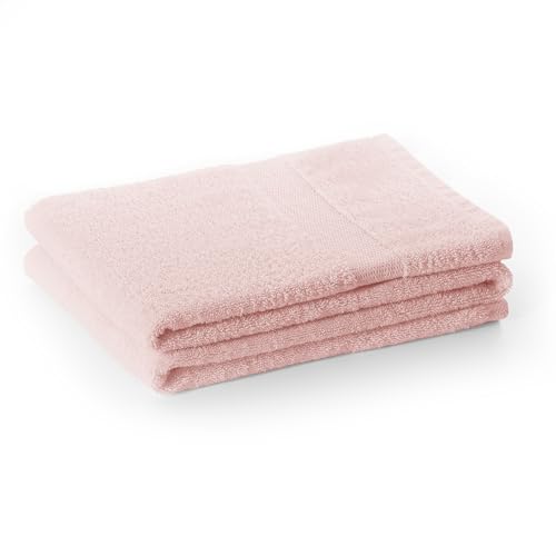 DecoKing Bath Towel 70 x 140 cm Cotton Quality 525 g/m² Light Pink Bath Towel Absorbent Marina