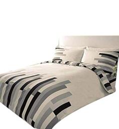 GC GAVENO CAVAILIA Block Stripe Duvet Cover Set, Geometric Single Bedding Sets, Polycotton Bed Covers, Black