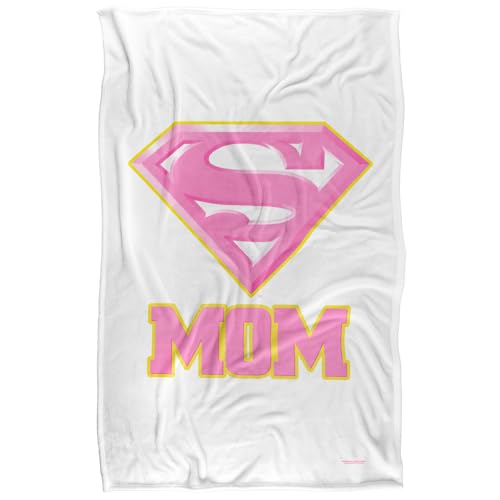 SUPERMAN - Logo Super Mom Pink Silky Touch Super Soft Throw Blanket 91 x 147 Cm