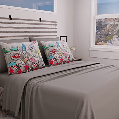 PETTI Artigiani Italiani - Complete Bed Set, Single Sheets, Shoes Sheets 2, Double Bed Set, Print only on Pillowcases 100% Made in Italy
