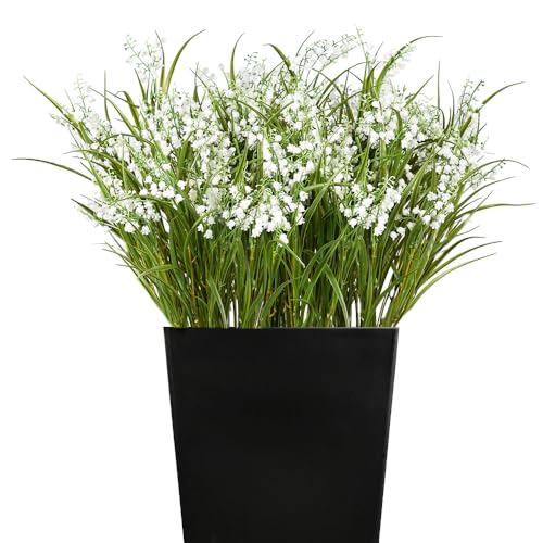 Melorca&Guilla Artificial Plants 6PCS 21.5??? Fake Tall Onion Grass,Faux Grass Plant,Artificial Grass Greenery Shrubs Bushes for Garden Porch Window Box Shop Office Home D??cor
