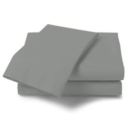 GC GAVENO CAVAILIA Non Iron Plain Dyed Percale Flat, Soft Polycotton Sheets, 180 Thread Count Easy Care Bedding, Charcoal, King