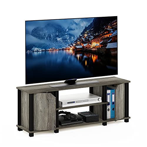 Furinno SIMPLISTIC TV Stand, Entertainment Center, TV Console for TV up to 45 Inch with Shelves and Storage, for Living Room, Bedroom, French Oak